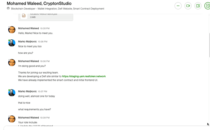 upwork devpopper crypto scam mohamed waleed crypton studio