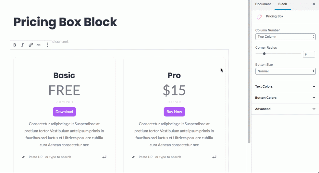 Gutenberg block example